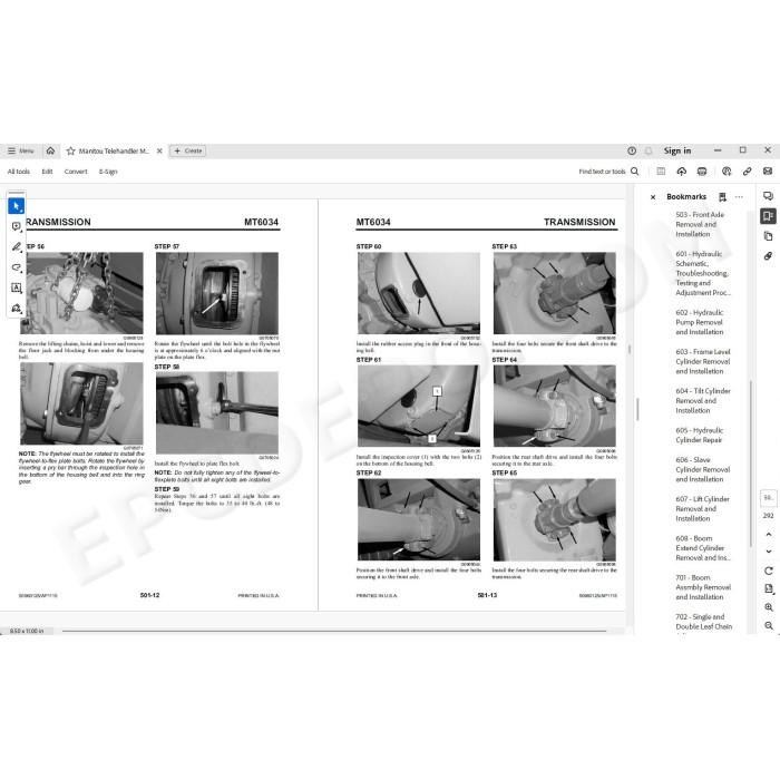 Manitou MT 6034 service repair manual