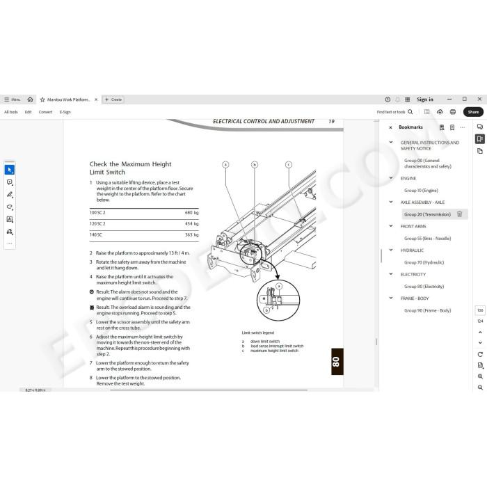 Manitou Platform 100 120 140 SC2 SC service & repair manual