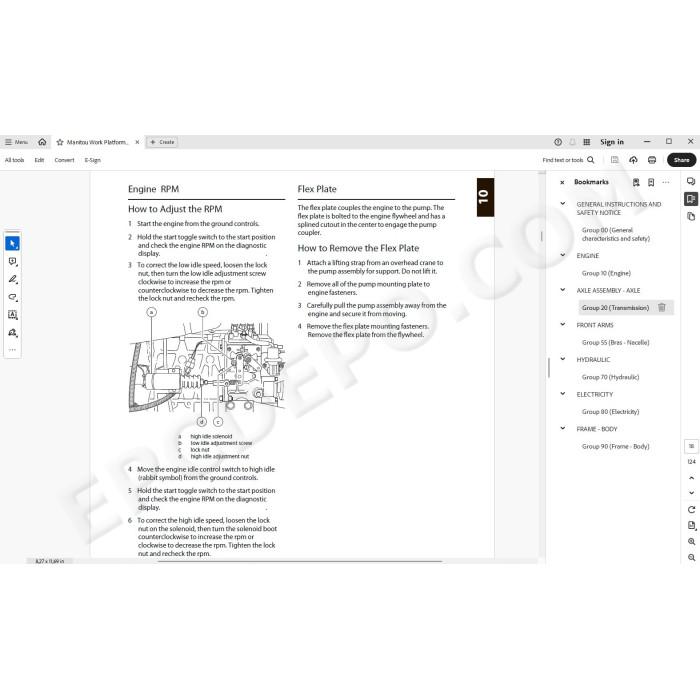 Manitou Platform 100 120 140 SC2 SC service & repair manual