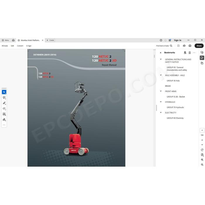 Manitou Platform 120 AETJC 2 service & repair manual