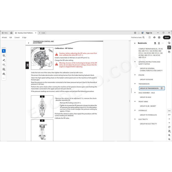 Manitou Platform 160 180 ATJ RNC RC 4RD ST5 S1 service manual