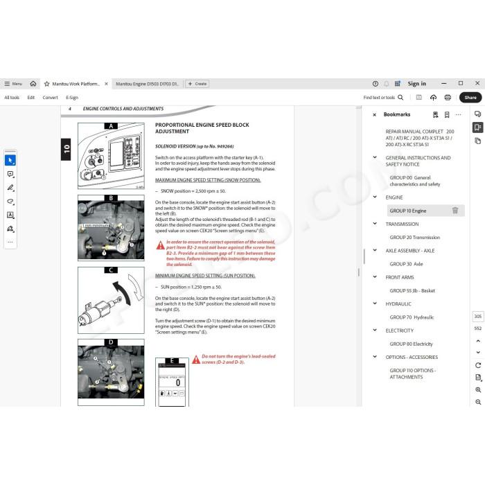 Manitou Platform 200 ATJ ATJ-X ST3A S1 service manual