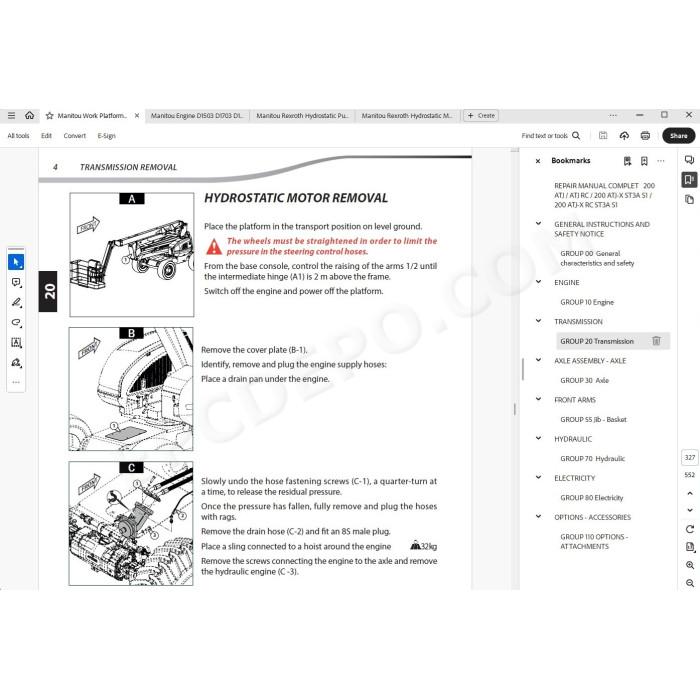 Manitou Platform 200 ATJ ATJ-X ST3A S1 service manual