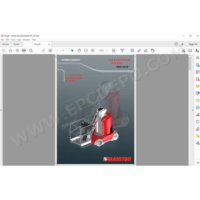 Manitou Platform 80 VJR 100 VJR Evolution VJR 26 S1 service manual