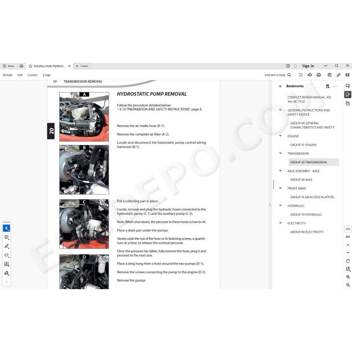 Manitou Platform ATJ 46+ RC T4 Serie 1 service & repair manual
