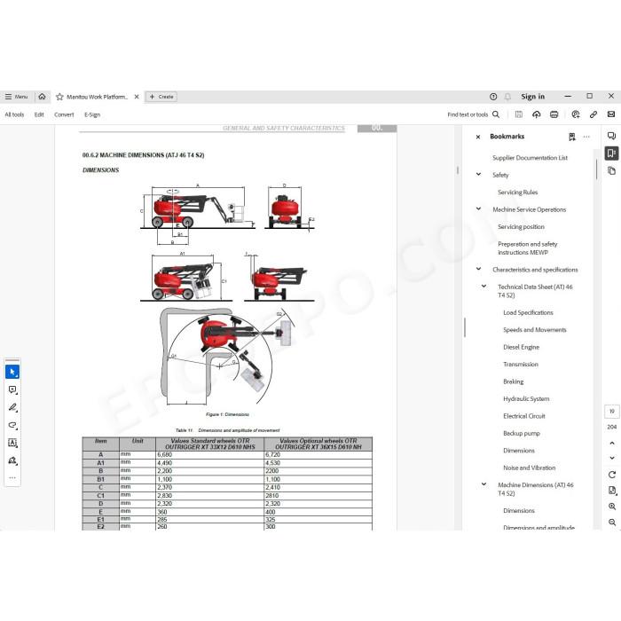 Manitou Platform ATJ 46 T4 Serie 2 service & repair manual