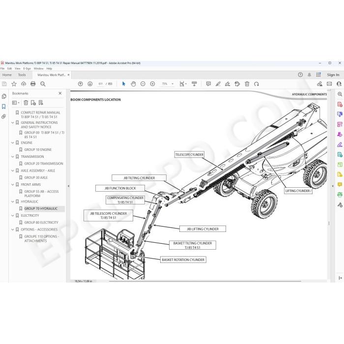 Manitou Platform TJ 80P 85 T4 Serie 1 service & repair manual