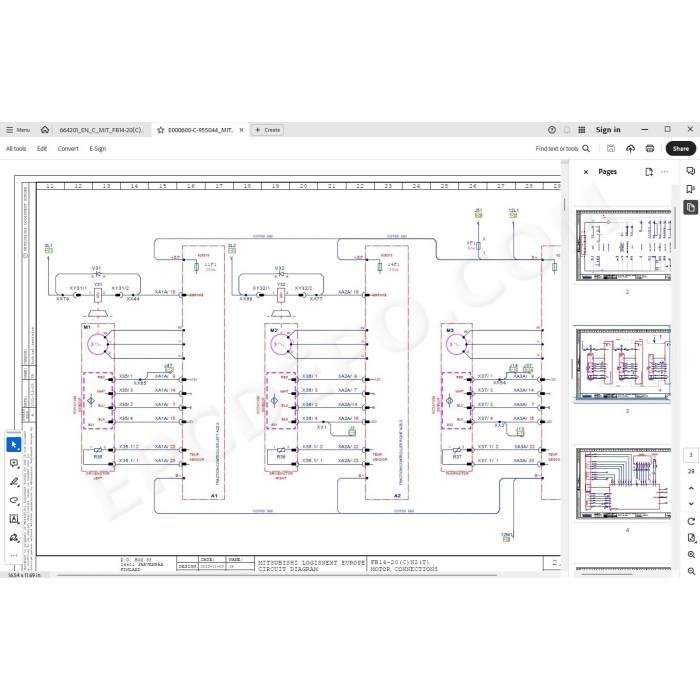 Mitsubishi Forklift FB14N2T, FB16(C)N2(T), FB18(C)N2(T), FB20N2(T) service manual