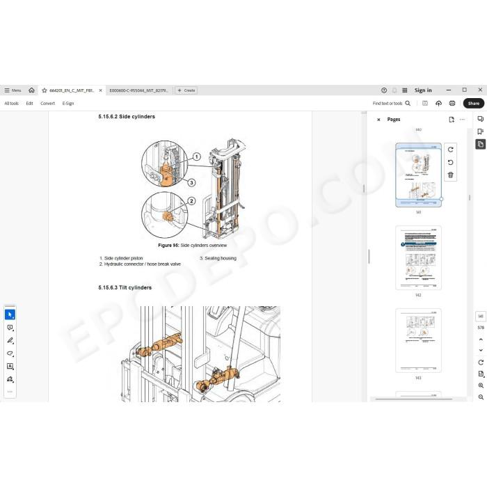 Mitsubishi Forklift FB14N2T, FB16(C)N2(T), FB18(C)N2(T), FB20N2(T) service manual