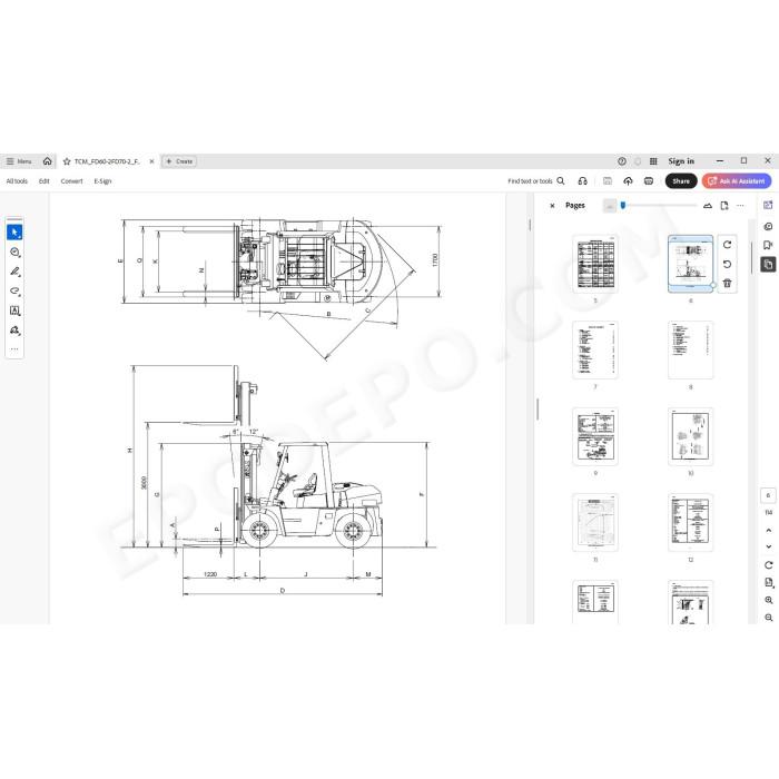 TCM Forklift Truck FD60-2 FD70-2 FD80-2 FD100-2 service manual