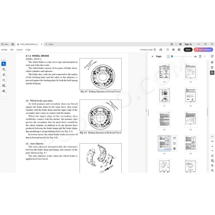 TCM Forklift Truck FD60-2 FD70-2 FD80-2 FD100-2 service manual