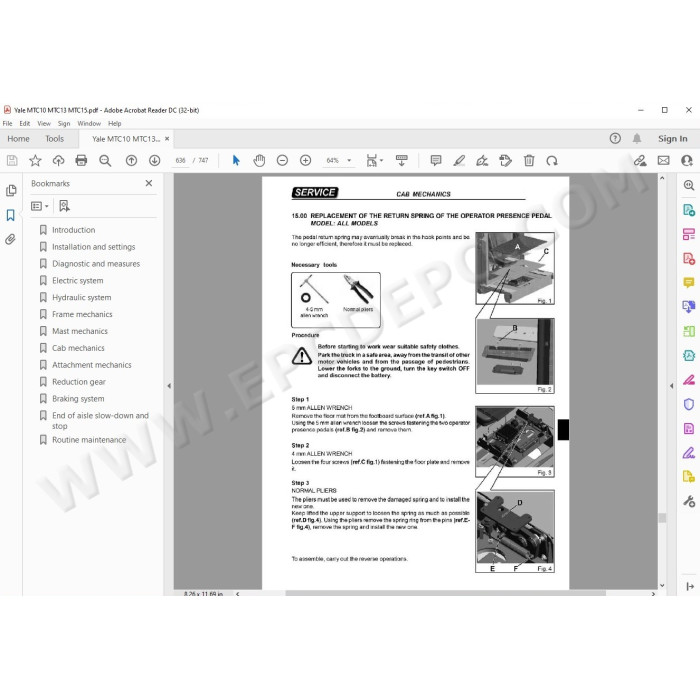 Yale Lift Truck MTC10 MTC13 MTC15 service & repair manual