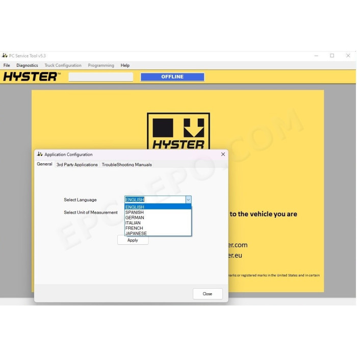 HYSTER PC SERVICE TOOL 2024 v5.3