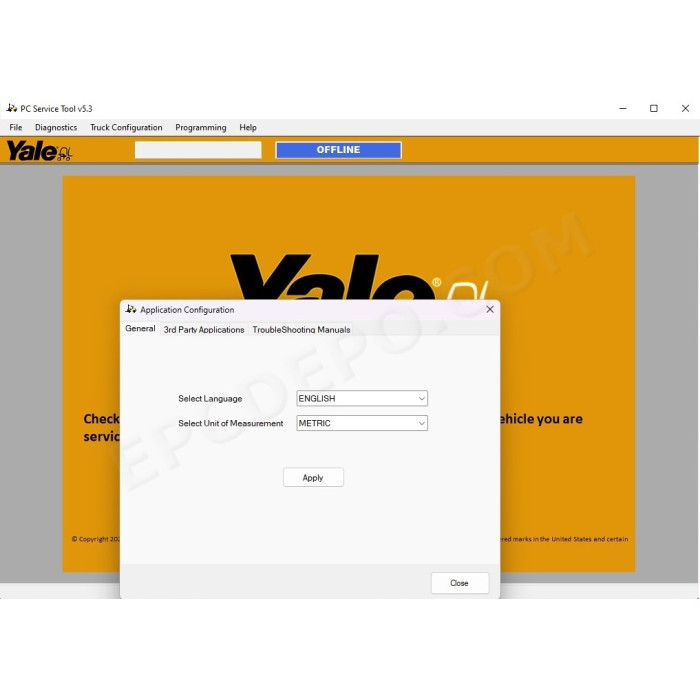 YALE PC SERVICE TOOL 2024 v5.3 DIAGNOSTIC