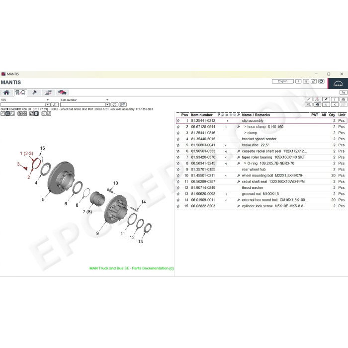 MAN MANTIS EPC SPARE PARTS CATALOG 01.2026