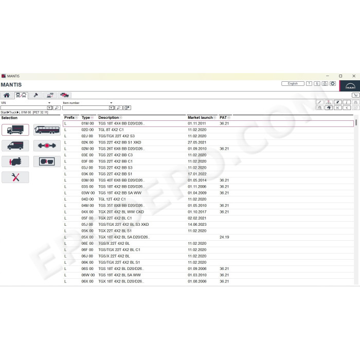 MAN MANTIS EPC SPARE PARTS CATALOG 01.2026