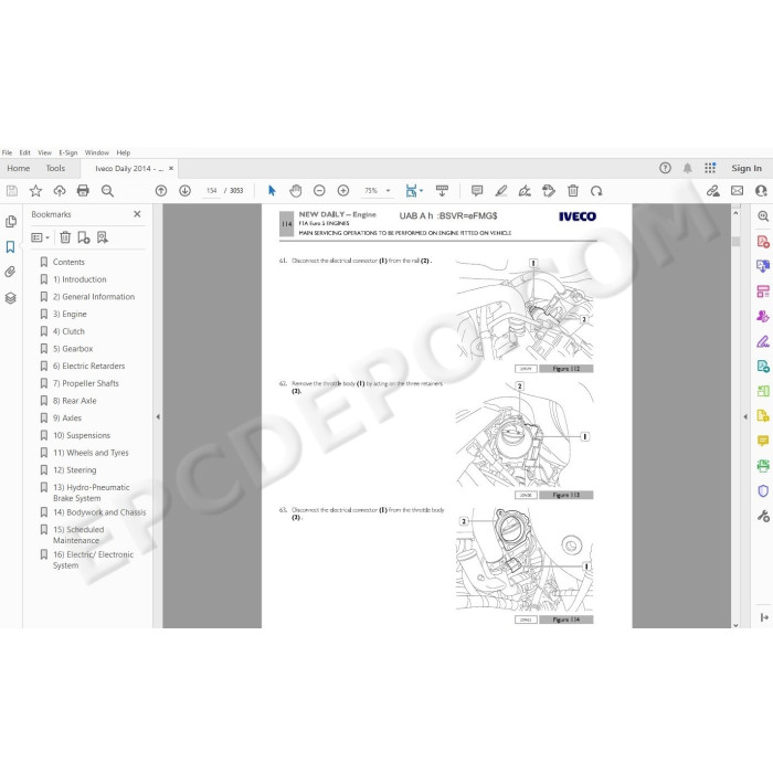 Iveco Daily 2014 - 2019 Euro 5 / 6 service manual