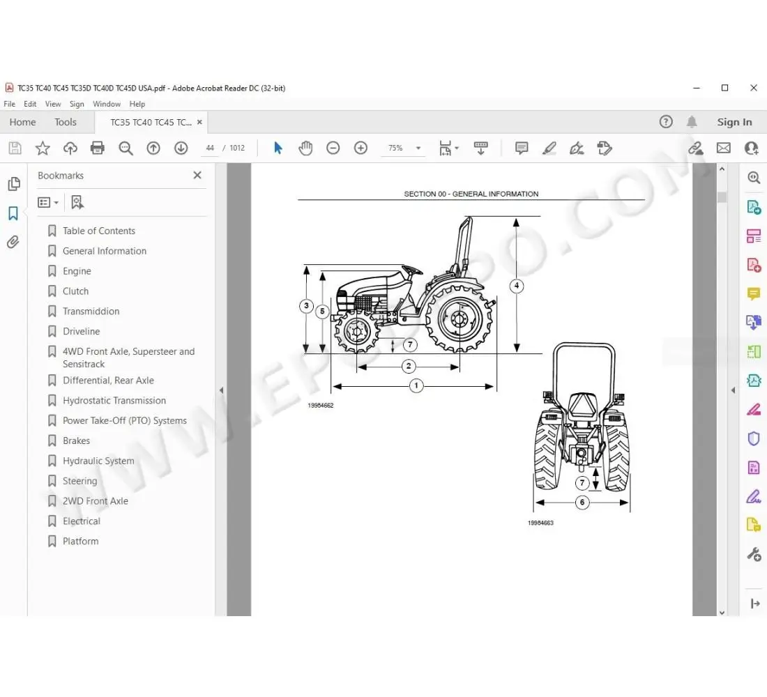 Tc35 New Holland TC35 TC40 TC45 TC35D TC40D TC45D service manual