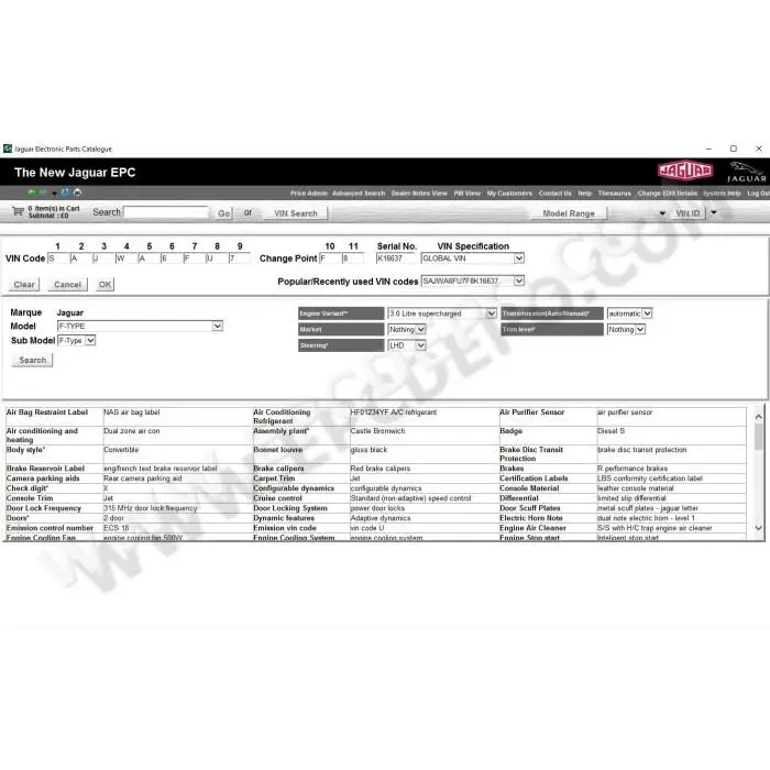 Jepc Bar Code Jaguar JEPC 2018 EPC spare parts catalog