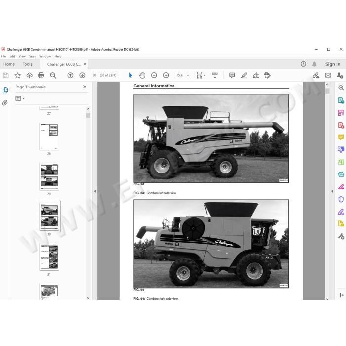 CHALLENGER COMBINE 680B SERVICE & REPAIR MANUAL