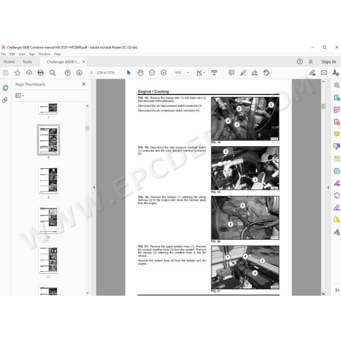 CHALLENGER COMBINE 680B SERVICE & REPAIR MANUAL