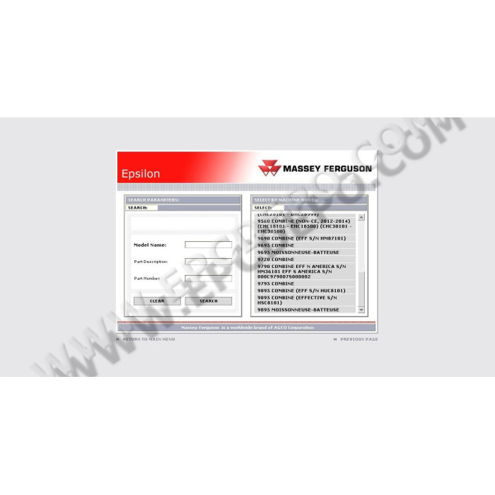 Massey Ferguson North America EPC spare parts catalog 2021