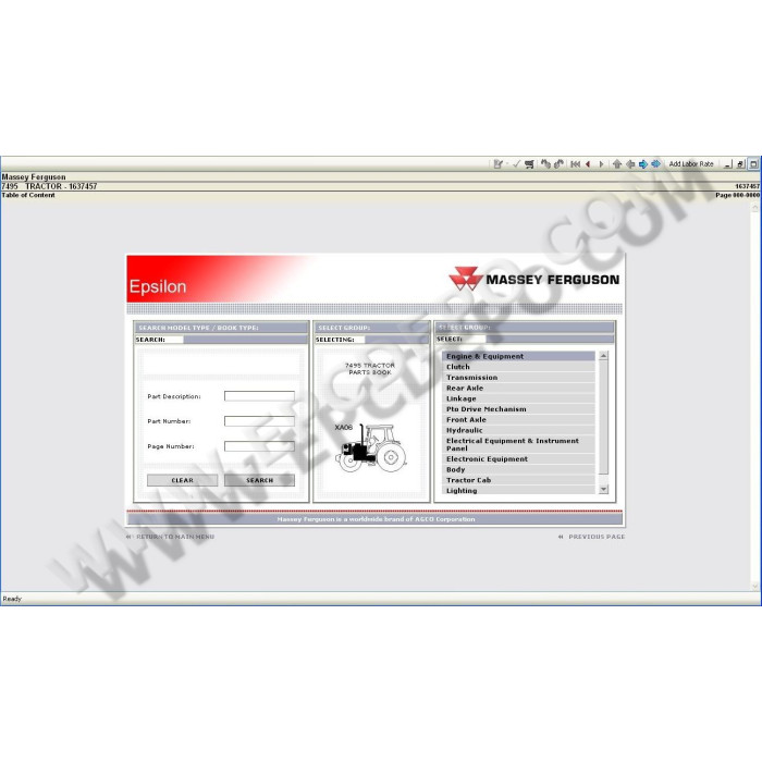 Massey Ferguson North America EPC spare parts catalog 2021
