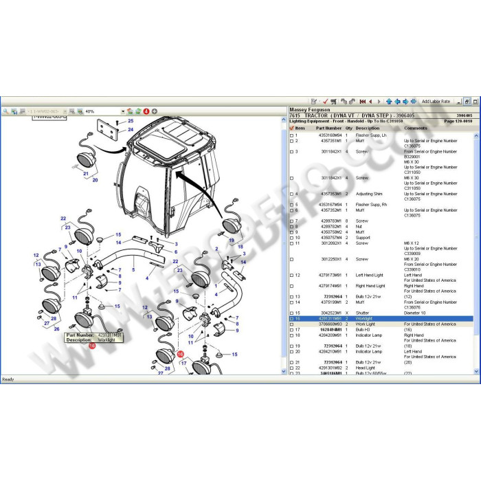 Massey Ferguson North America EPC spare parts catalog 2021