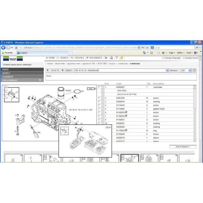 DEUTZ-FAHR SDF 2012 EPC PARTS & SERVICE CATALOG