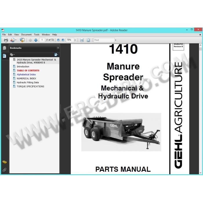 GEHL AG AGRICULTURE EQUIPMENT EPC PARTS CATALOG