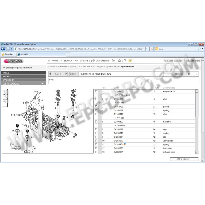 HURLIMANN SDF 2012 EPC PARTS & SERVICE CATALOG