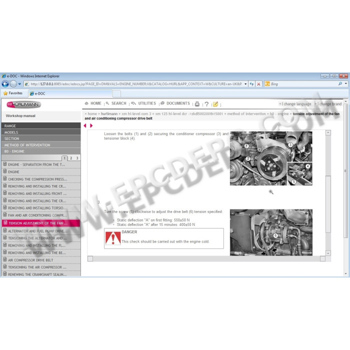 HURLIMANN SDF 2012 EPC PARTS & SERVICE CATALOG