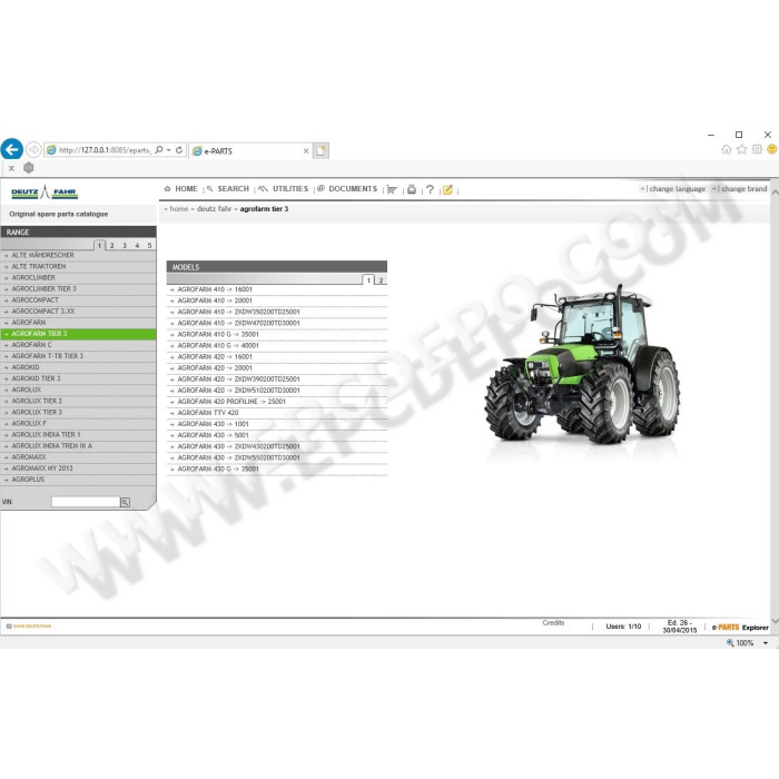 DEUTZ-FAHR / HURLIMANN / LAMBORGHINI / SAME SDF 2015