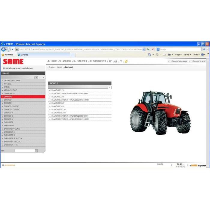 SAME SDF 2012 EPC PARTS & SERVICE CATALOG