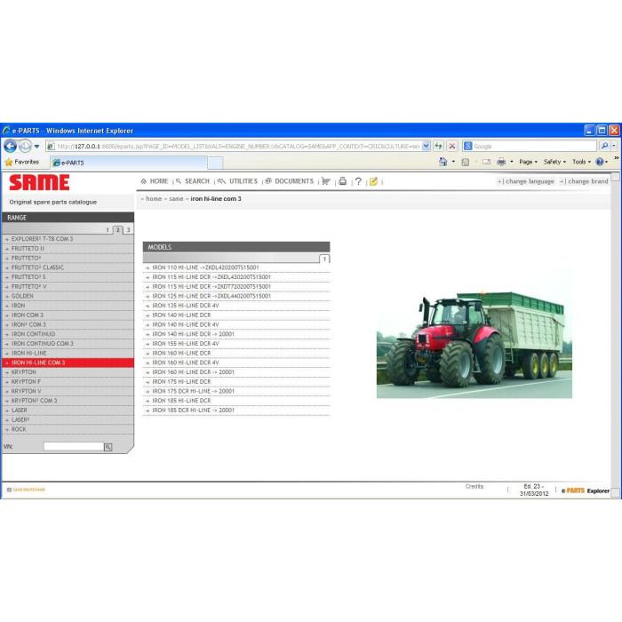 SAME SDF 2012 EPC PARTS & SERVICE CATALOG