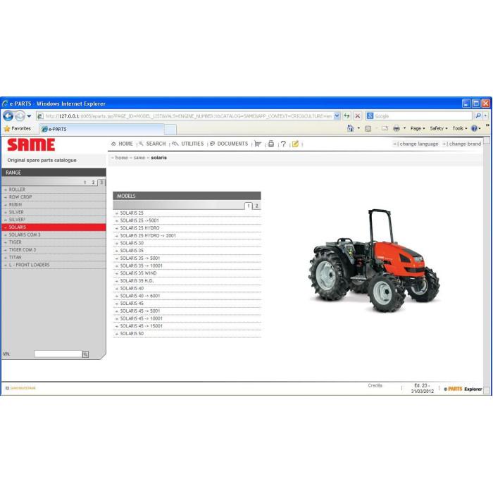 SAME SDF 2012 EPC PARTS & SERVICE CATALOG