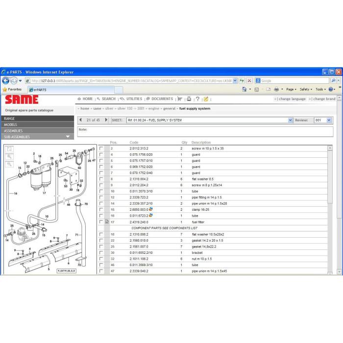 SAME SDF 2012 EPC PARTS & SERVICE CATALOG
