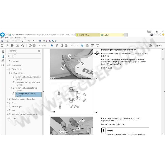 CLAAS WEBTIC OFFLINE 2015 SERVICE & REPAIR DOCUMENTATION CATALOG