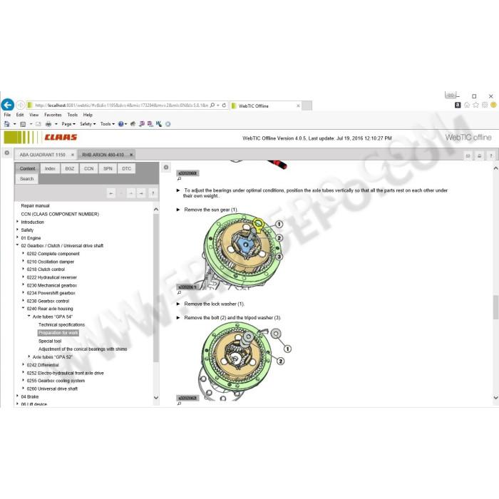 CLAAS WEBTIC OFFLINE 2015 SERVICE & REPAIR DOCUMENTATION CATALOG