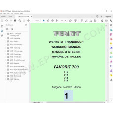 Fendt Tractor Favorit 711 712 714 716 service manual DE