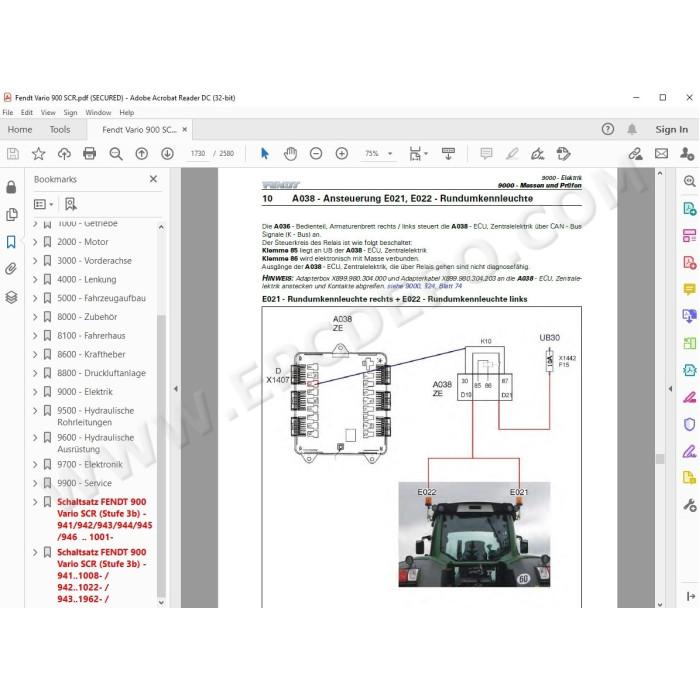 Fendt Tractor 900 Vario SCR Stufe 3B workshop service manual DE
