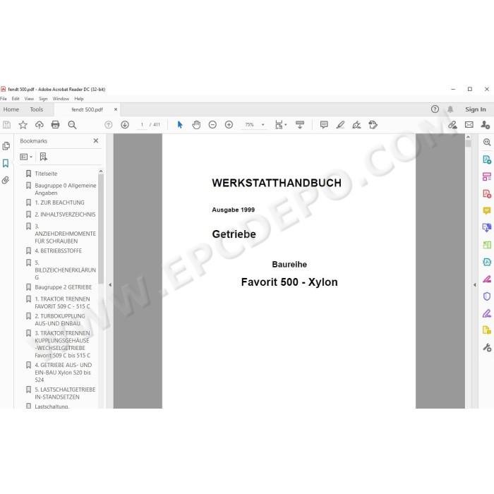 Fendt Favorit 500 Xylon Transmission service manual DE