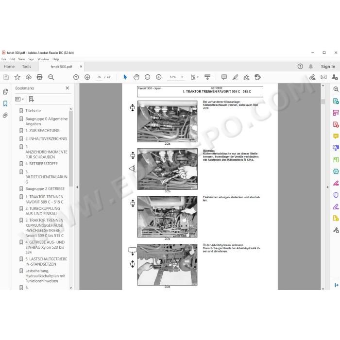 Fendt Favorit 500 Xylon Transmission service manual DE
