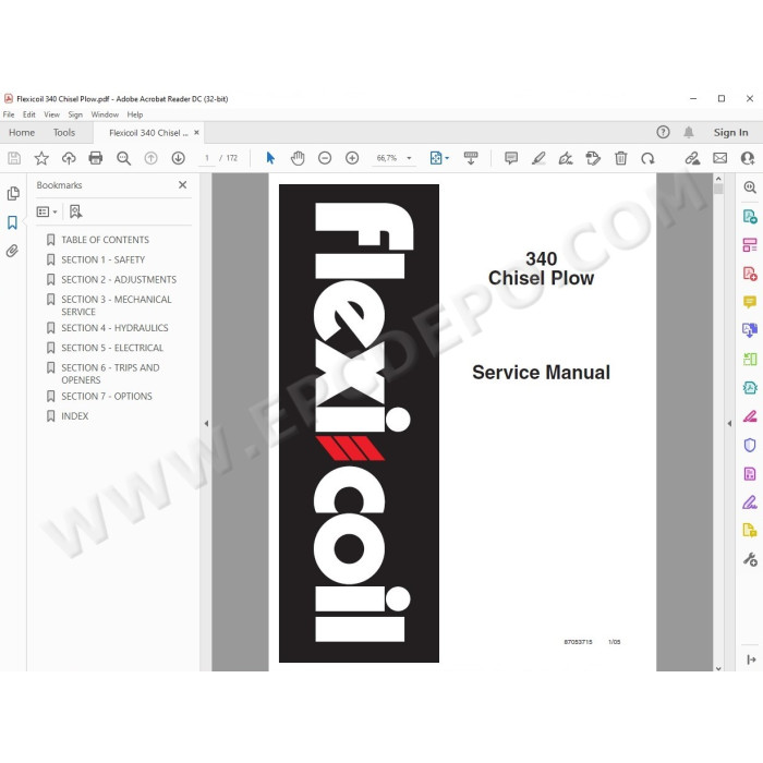 Flexicoil Chisel Plow 340 service manual