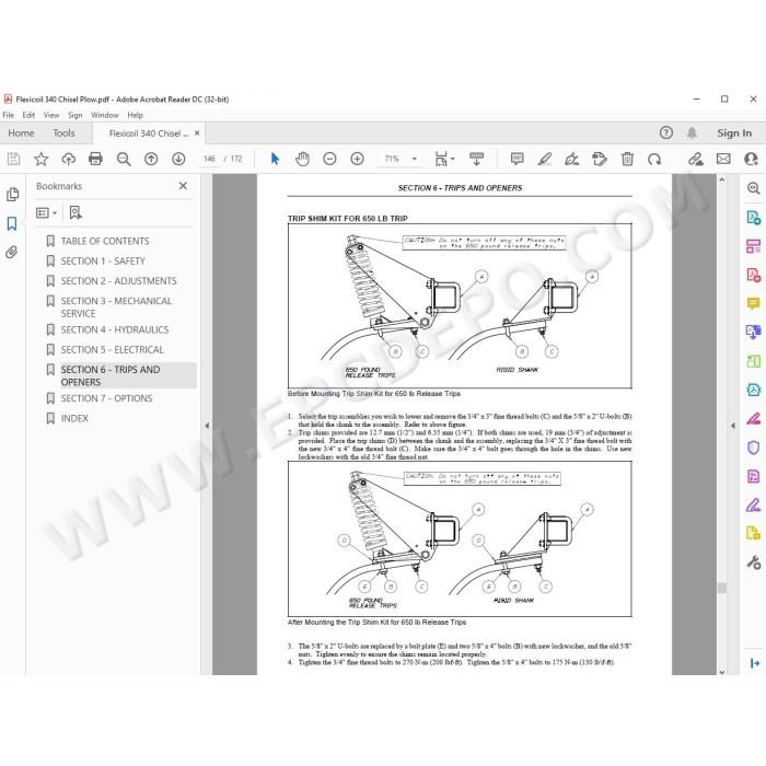 Flexicoil Chisel Plow 340 service manual