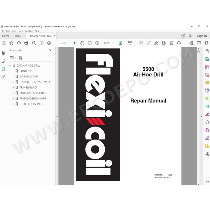 Flexicoil Air Hoe Drill 5500 service manual
