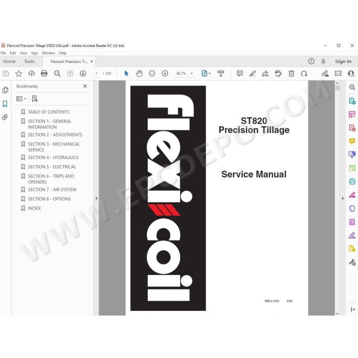 Flexicoil Precision Tillage ST820 service manual