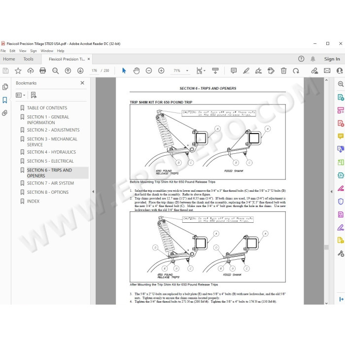 Flexicoil Precision Tillage ST820 service manual