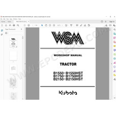 Kubota Tractor B1550 B1750 B2150 B1550HST B1750HST B2150HST workshop service manual