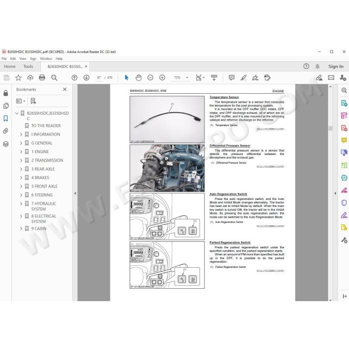 Kubota Tractor B2650HSDC B3350HSDC service manual